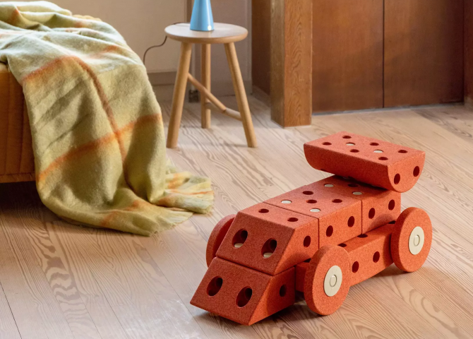 Kreatywne klocki rozwijające motorykę dużą Dreamer set MODU - pomarańczowy 25w1
